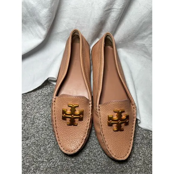 Tory Burch Women's Tan Leather Driving Loafers Size 9.5 NWOT