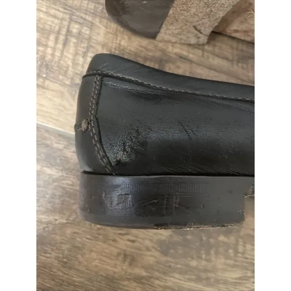 Trask Sadler Penny‎ Loafers Black Sheepskin Size 10.5 M