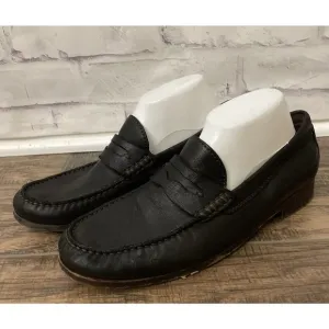 Trask Sadler Penny‎ Loafers Black Sheepskin Size 10.5 M