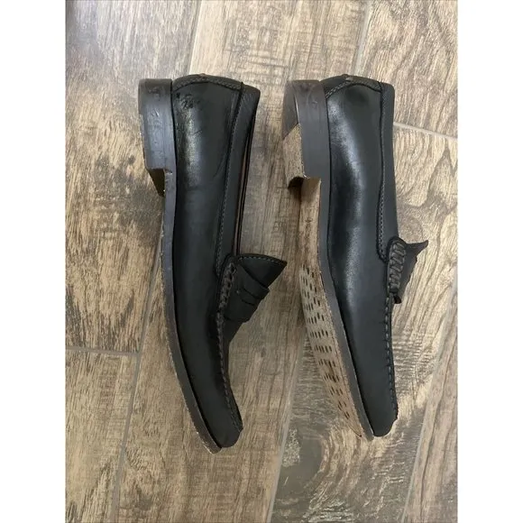 Trask Sadler Penny‎ Loafers Black Sheepskin Size 10.5 M