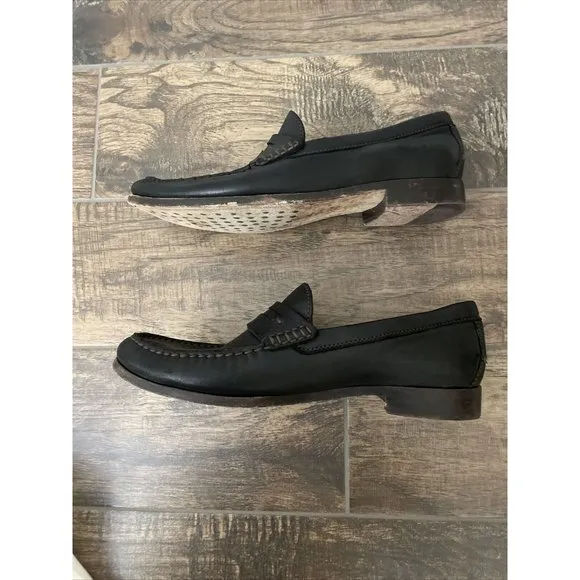 Trask Sadler Penny‎ Loafers Black Sheepskin Size 10.5 M