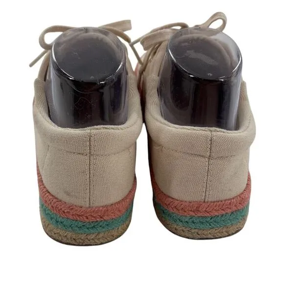 Tretorn Light Natural Coral Blue Nylite Plus Canvas Espadrille Sneakers