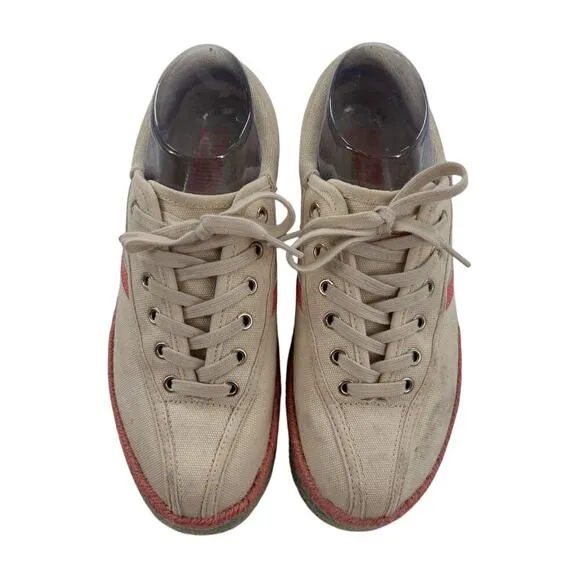 Tretorn Light Natural Coral Blue Nylite Plus Canvas Espadrille Sneakers