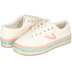 Tretorn Light Natural Coral Blue Nylite Plus Canvas Espadrille Sneakers