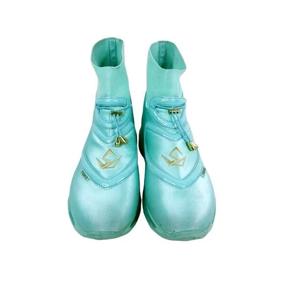 Tronus Men's Aqua Blue High Tops Sneakers Teal Size: 11