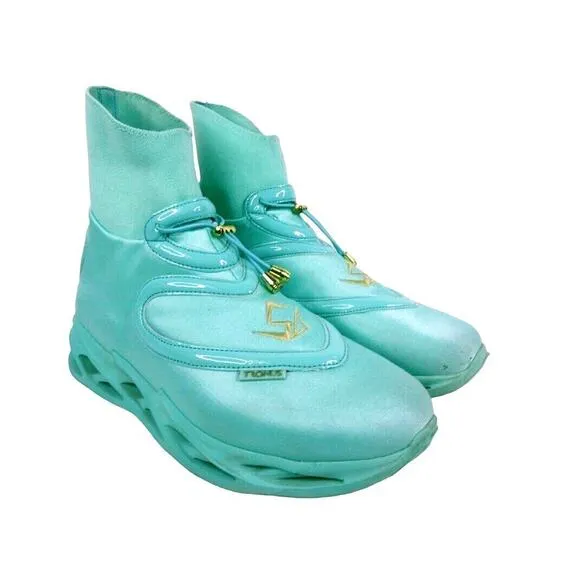 Tronus Men's Aqua Blue High Tops Sneakers Teal Size: 11