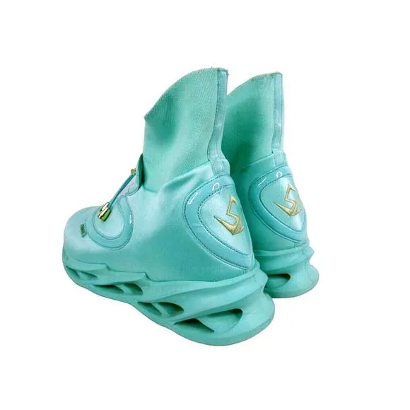 Tronus Men's Aqua Blue High Tops Sneakers Teal Size: 11