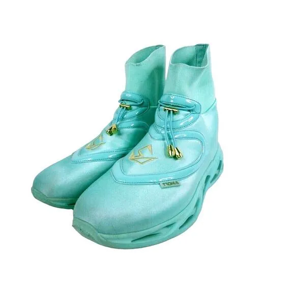 Tronus Men's Aqua Blue High Tops Sneakers Teal Size: 11