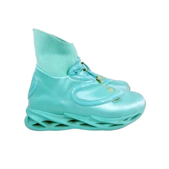 Tronus Men's Aqua Blue High Tops Sneakers Teal Size: 11