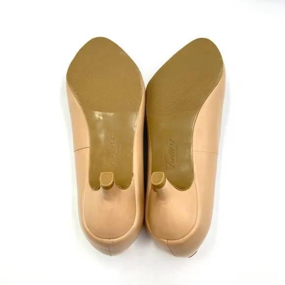 Trotters Womens Size 6.5 Beige Nude Tan Leather Kitten Heels Pumps Shoes