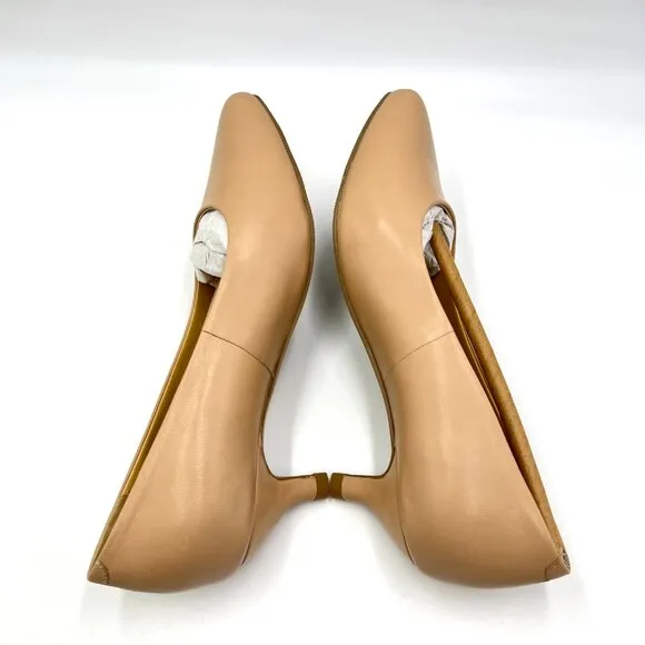 Trotters Womens Size 6.5 Beige Nude Tan Leather Kitten Heels Pumps Shoes