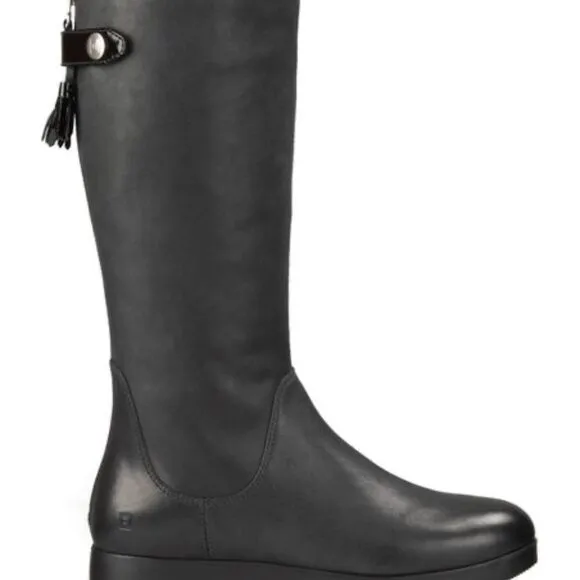 Tsubo LIKE NEW Black Leather Back Zip Mid Calf Boots Eilis Sz 6