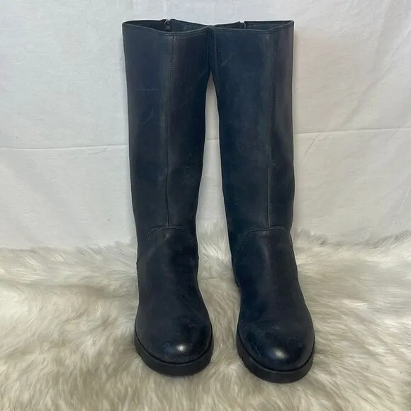 Tsubo LIKE NEW Black Leather Back Zip Mid Calf Boots Eilis Sz 6
