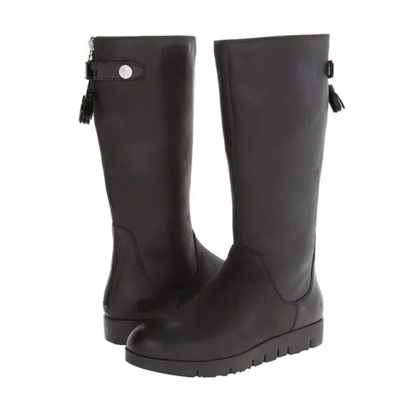 Tsubo LIKE NEW Black Leather Back Zip Mid Calf Boots Eilis Sz 6