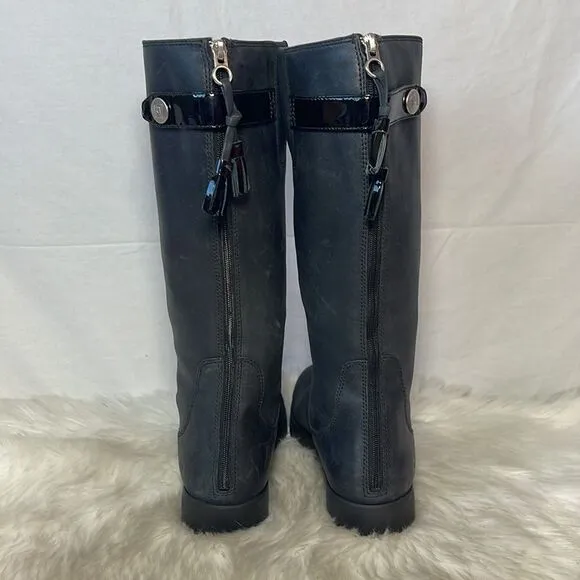 Tsubo LIKE NEW Black Leather Back Zip Mid Calf Boots Eilis Sz 6