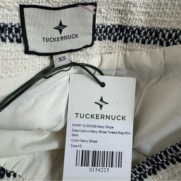 Tuckernuck Navy Stripe Tweed Mini Skirt