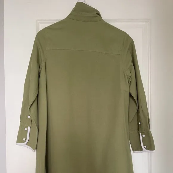 Tuckernuck POMANDER PLACE Perkins Mini Shirt Dress, Moss Green, Size S, Like New