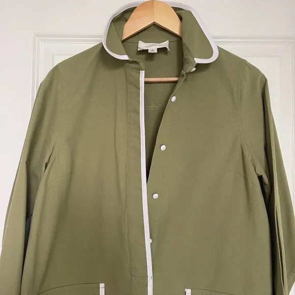 Tuckernuck POMANDER PLACE Perkins Mini Shirt Dress, Moss Green, Size S, Like New