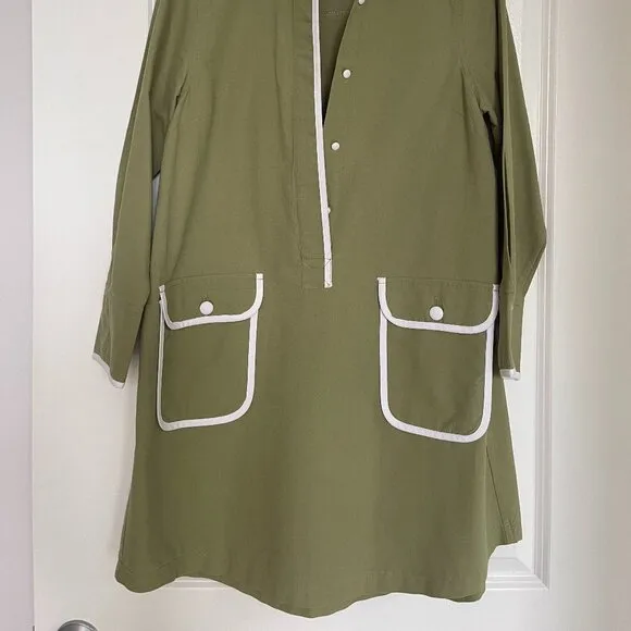 Tuckernuck POMANDER PLACE Perkins Mini Shirt Dress, Moss Green, Size S, Like New