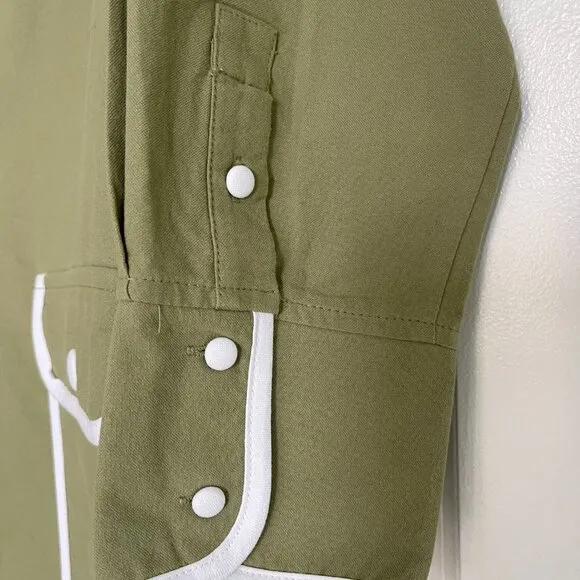 Tuckernuck POMANDER PLACE Perkins Mini Shirt Dress, Moss Green, Size S, Like New