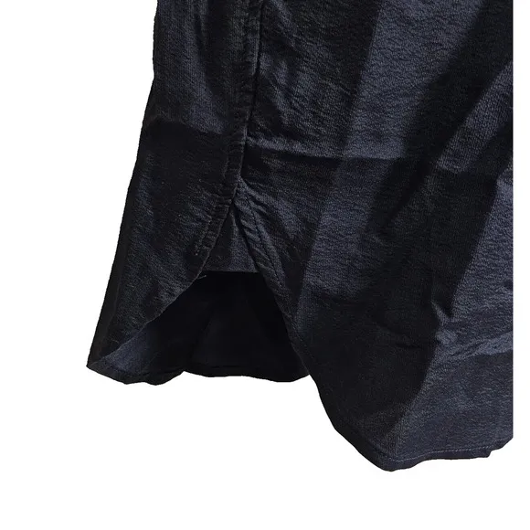 Tuckernuck Pomandere Silk Shirt Dress SZ 38 Medium Navy Minimal Shift Wool