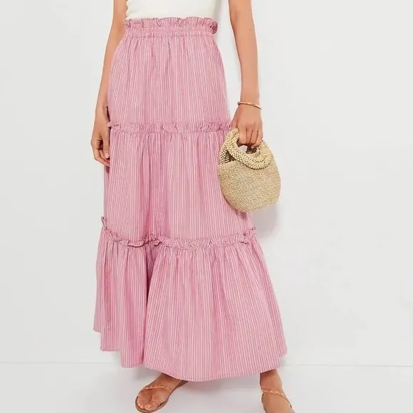 Tuckernuck Red Blue White Stripe Maxi Skirt Medium NWT