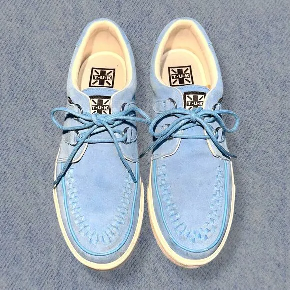 T.U.K. Men’s Blue Suede Creeper Sneakers - Size 13