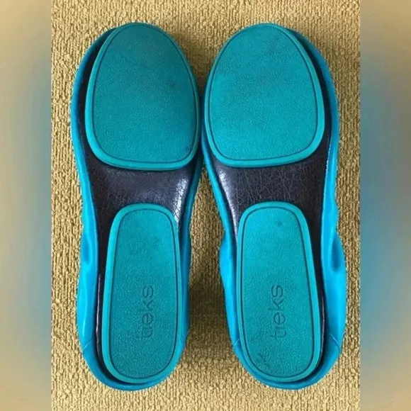 Turquoise Green Blue Tieks by Gavrieli Custom Painted Foldable Ballet Flats