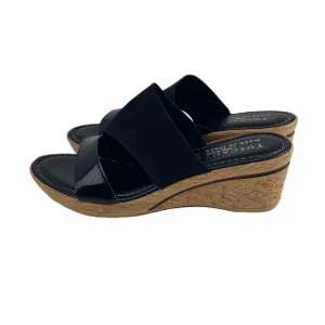 Tuscany Easy Street Women's Sandal Black vegan leather Stretch Size 9.5 WW
