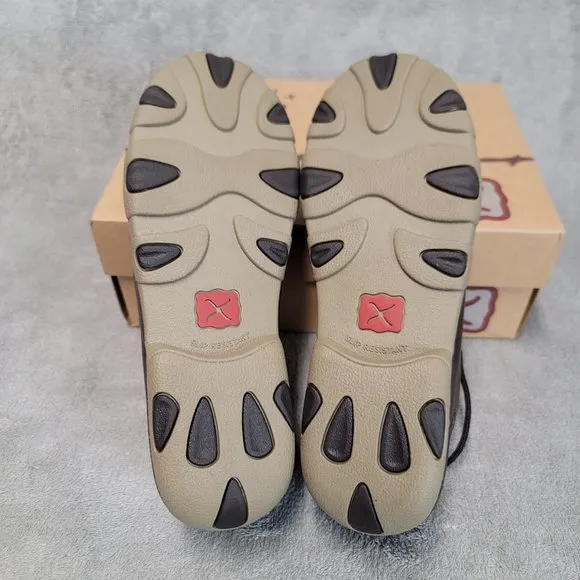 Twisted X  Brown/Emboss Flower Driving Moccasins Loafers WDM0070 women's  6M NEW