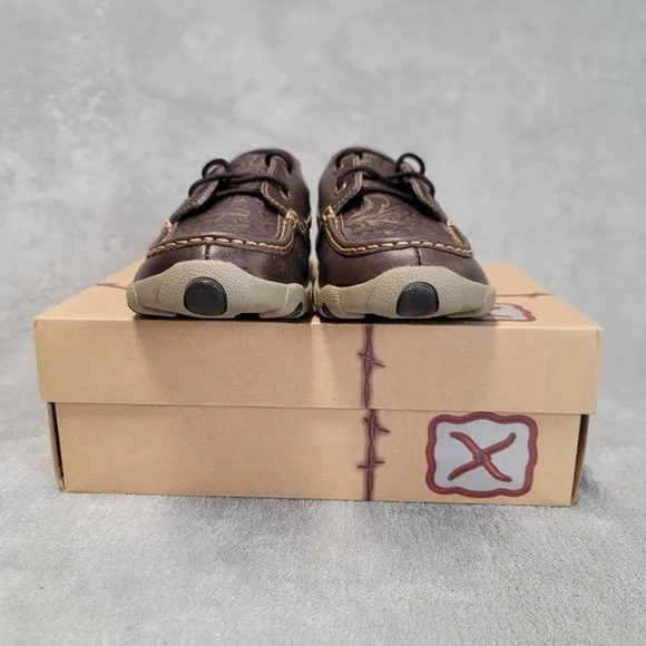 Twisted X  Brown/Emboss Flower Driving Moccasins Loafers WDM0070 women's  6M NEW