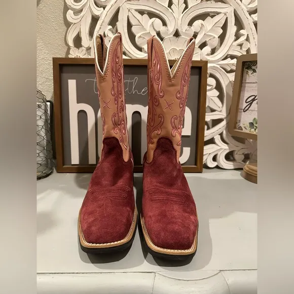Twisted X Women's size 9.5B Cowgirl Square Toe Boots WTH0020 Embroidered