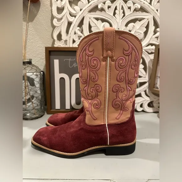 Twisted X Women's size 9.5B Cowgirl Square Toe Boots WTH0020 Embroidered