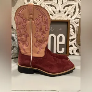 Twisted X Women's size 9.5B Cowgirl Square Toe Boots WTH0020 Embroidered