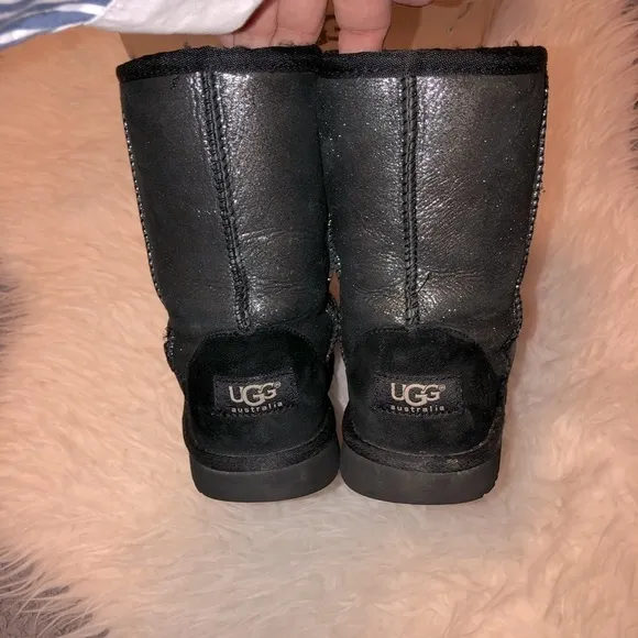 UGG Australia Glitter Sheepskin Mid Calf Boots Sz 4