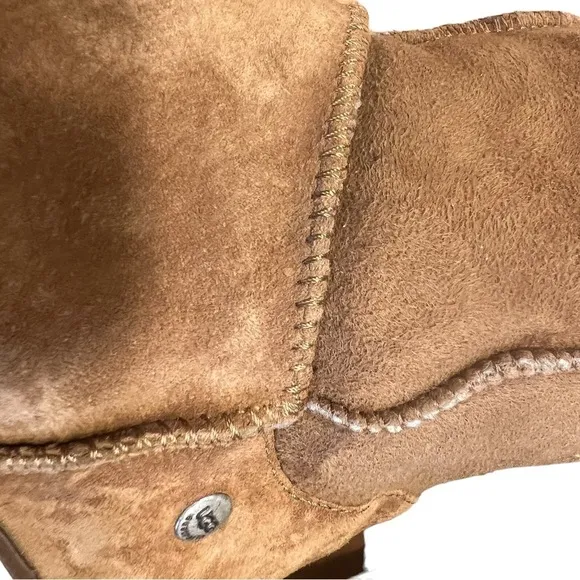 UGG Australia Joslyn Women's Size 9 Brown Suede Shearling-Lined Wedge Boots​​​​​