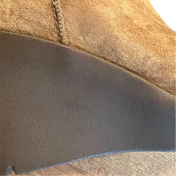 UGG Australia Joslyn Women's Size 9 Brown Suede Shearling-Lined Wedge Boots​​​​​