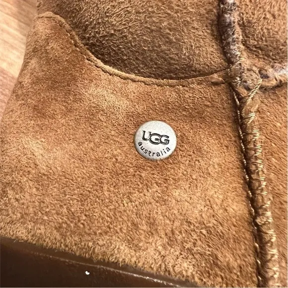 UGG Australia Joslyn Women's Size 9 Brown Suede Shearling-Lined Wedge Boots​​​​​