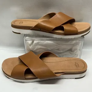 UGG Australia Leather‎ Cross Strap Open Toe Sandals Woman’s SZ 12