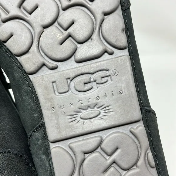 UGG AUSTRALIA Slate Gray Nubuck Leather Slip On Driving Loafer Shoe MENS SIZE 9