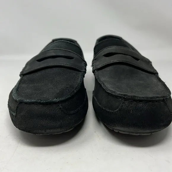 UGG AUSTRALIA Slate Gray Nubuck Leather Slip On Driving Loafer Shoe MENS SIZE 9
