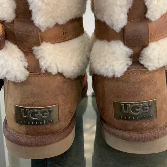 UGG Becket Boots Wool Lined Shearling Mid-Calf Moto 1005380