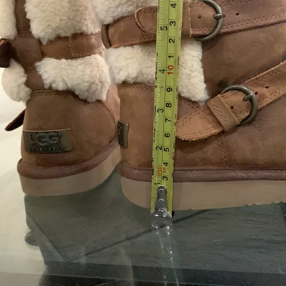 UGG Becket Boots Wool Lined Shearling Mid-Calf Moto 1005380
