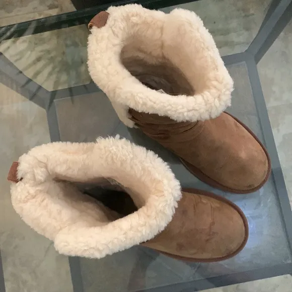 UGG Becket Boots Wool Lined Shearling Mid-Calf Moto 1005380