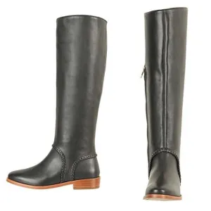 UGG Black Leather Whipstitch Tall Boots Sz 8