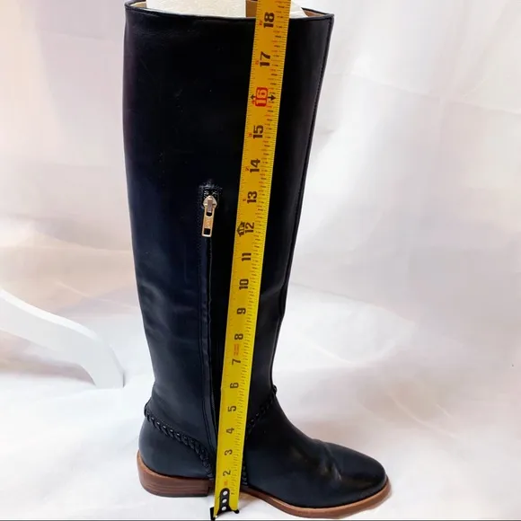 UGG Black Leather Whipstitch Tall Boots Sz 8