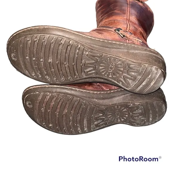 UGG Brown Leather Tupelo Shearling Boots