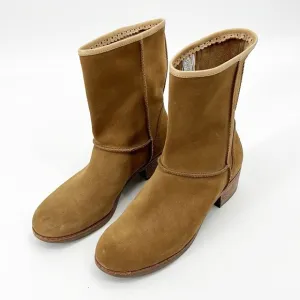 UGG Cyrinda Chestnut Suede Heeled Mid-Calf Western Flavor Boot Size 9.5 NWOT