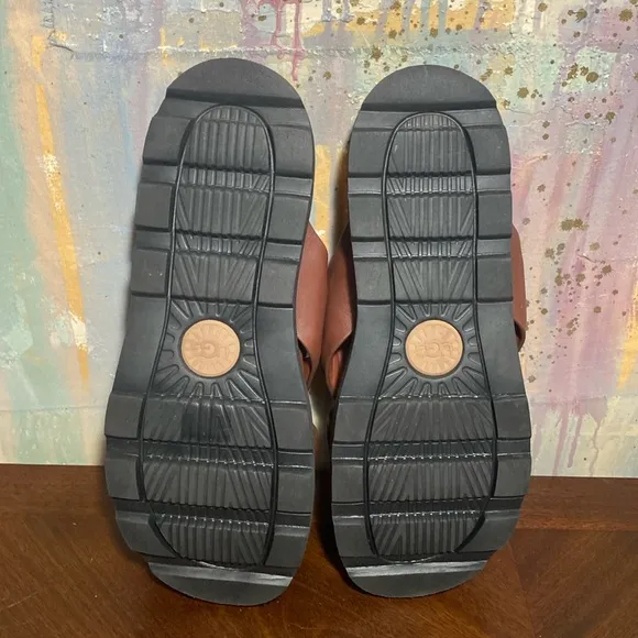 UGG Mens Capitola Cross Slide Leather Sandals 1153076 size 12