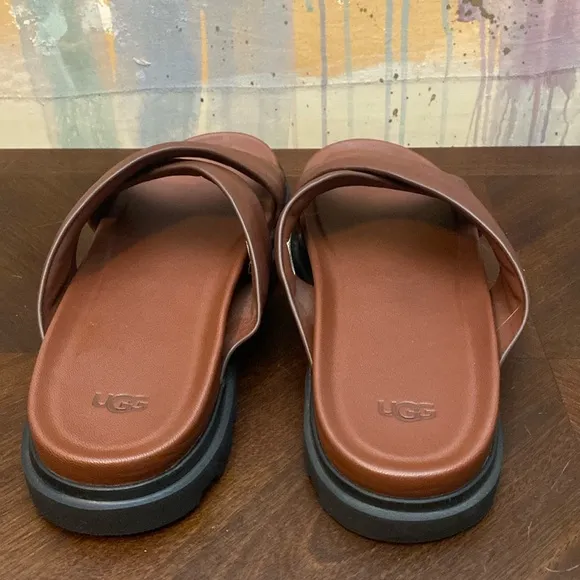 UGG Mens Capitola Cross Slide Leather Sandals 1153076 size 12